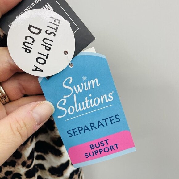 Swim Solutions Womens Size 14 Animal Printed Pleat-Front Tankini Top $78 887 - Picture 8 of 9